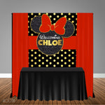 Red Minnie Mouse 5x6 Table Banner Backdrop/ Step & Repeat, Design, Print and Ship!