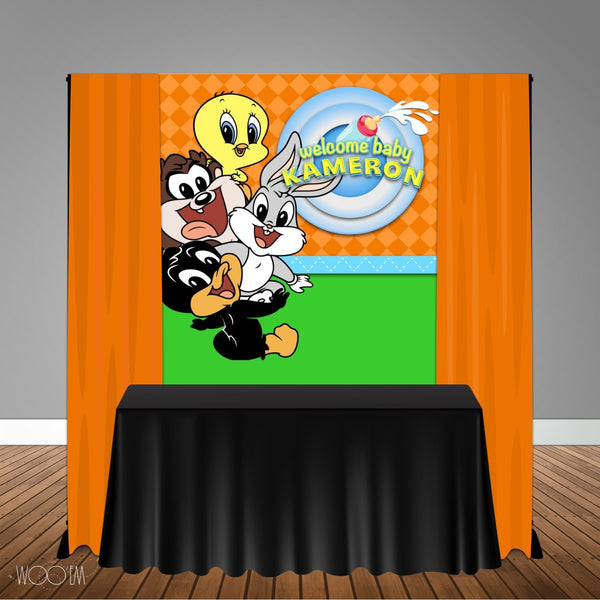 Looney Baby Tunes 5x6 Table Banner Backdrop/ Step & Repeat, Design, Print and Ship!