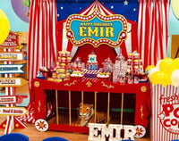 Carnival Circus Themed 5x6 Table Banner Backdrop/ Step & Repeat, Design, Print and Ship!
