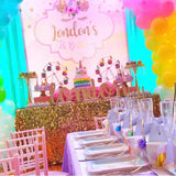 Unicorn with Stars and Rainbow 5x6 Table Banner Backdrop/ Step & Repeat, Design, Print and Ship!