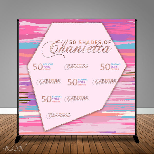 50 Shades 8x8 Banner Backdrop/ Step & Repeat, Design, Print and Ship!