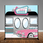 1950's Diner 8x8 Backdrop / Step & Repeat, Design, Print and Ship!