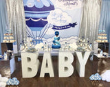 Hot Air Balloon 8x8 Themed Baby Shower Banner Backdrop/ Step & Repeat Design, Print and Ship!