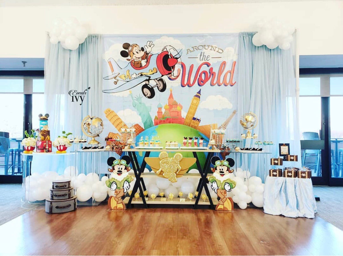 Vintage Travel Mickey Mouse 8x8 Backdrop / Step & Repeat, Design, Prin ...