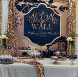 Navy and Rose Gold Wedding Bridal Shower 5x6 Table Banner Backdrop, Design, Print & Ship!