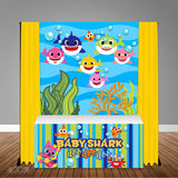 Baby Shark 6X6 Table Banner Backdrop with 6ft Table Wrap/ Step & Repeat, Design, Print and Ship!
