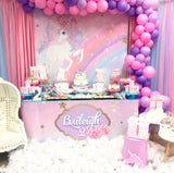 Unicorn 6X6 Table Banner Backdrop with 6ft Table Wrap/ Step & Repeat, Design, Print and Ship!