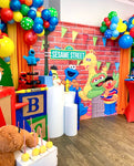 Sesame Street Themed Birthday Banner Backdrop/ Step & Repeat Design, Print and Ship!