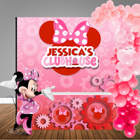 Minnie Mouse Clubhouse 8x8 Banner Backdrop with 6ft Table Wrap, Design, Print and Ship!
