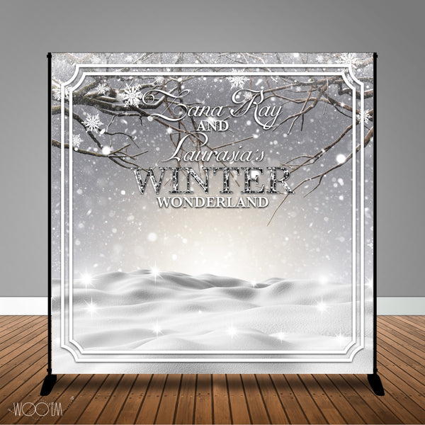 Winter Landscape Banner Backdrop Design, Print and Ship!